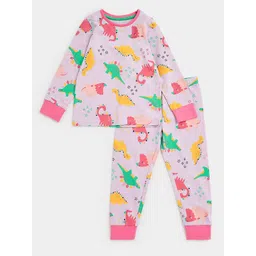 mothercare Girls Multicoloured Printed Pure Cotton T-shirt with Pyjamas-picture-15