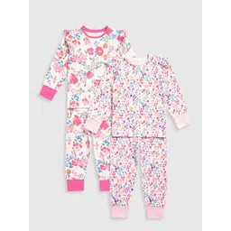 mothercare Girls Pack Of 2 Floral Printed Pure Cotton Sweatshirt With Pyjamas-picture-40