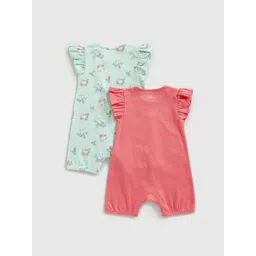 Mothercare Girls Pack Of 2 Printed Cotton Rompers-picture-31