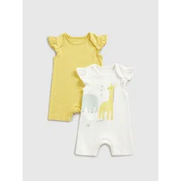 Mothercare Girls Pack Of 2 Printed Cotton Rompers-picture-17