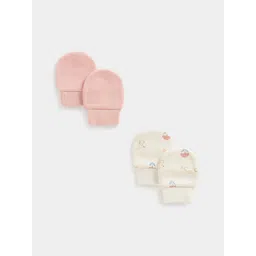 mothercare Girls Pack Of 2 Printed Pure Cotton Mittens-picture-19
