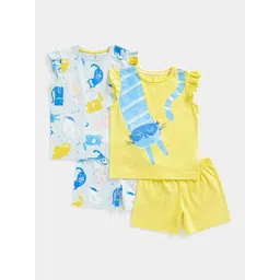mothercare Girls Pack Of 2 Printed T-shirt with Shorts-picture-27