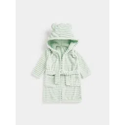 mothercare Girls Ribbed Cotton Hooded Bath Robe-picture-34