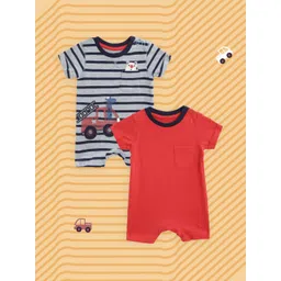 mothercare Infant Boys Pack of 2 Cotton Rompers-picture-36