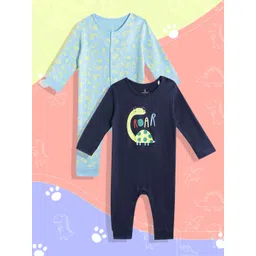mothercare Infant Boys Pack of 2 Printed Pure Cotton Rompers-picture-13