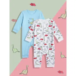 mothercare Infant Boys Pack of 2 Printed Pure Cotton Rompers-picture-12