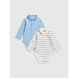mothercare Infant Boys Pack Of 2 Striped Pure Cotton Bodysuits-picture-28