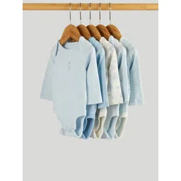 mothercare Infant Boys Pack Of 5 Printed Pure Cotton Bodysuits-picture-10