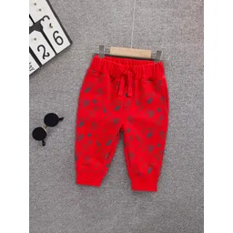 mothercare Infant Boys Red & Navy Blue Printed Cotton Joggers-picture-49