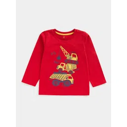 mothercare Infant Boys Red & Yellow Graphic Printed Pure Cotton T-shirt-picture-28