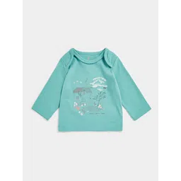mothercare Infant Girls Blue Printed Pure Cotton Top-picture-11