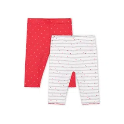 mothercare Infant Girls Pack of 2 Pure Cotton Leggings in Magenta & White-picture-42