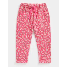 mothercare Infant Girls Pink Floral Print Pure Cotton Trousers-picture-35