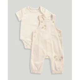 mothercare Infants Bear Embroidered Dungaree with Bodysuit Set-picture-33