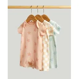 mothercare Infants Pack of 3 Printed Cotton Rompers-picture-39