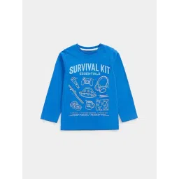 Mothercare Kids Blue Printed Full Sleeves T-Shirt-picture-30