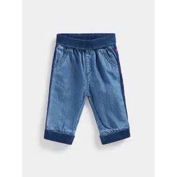 mothercare Kids Clean Look Mid-Rise Jogger Fit Pure Cotton Stretchable Jeans-picture-10