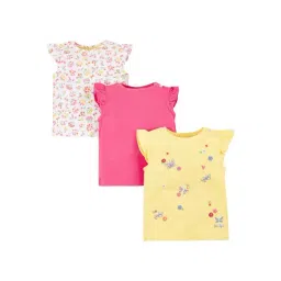 Mothercare Kids Multicolor Floral Print Top (Pack of 3)-picture-34
