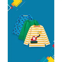 Mothercare Kids Multicolor Printed Full Sleeves T-Shirt (Pack of 3)-picture-29