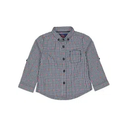 Mothercare Kids Navy Cotton Chequered Full Sleeves Shirt-picture-35