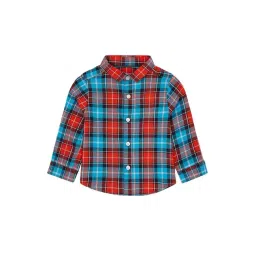 Mothercare Kids Red & Blue Cotton Chequered Full Sleeves Shirt-picture-33