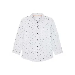 Mothercare Kids White Cotton Printed Full Sleeves Shirt-picture-31