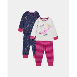 mothercare Pack of 2 Printed Lounge Pants & Top Sets-picture-28