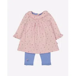mothercare Printed Fit & Flare Dress with Leggings-picture-19