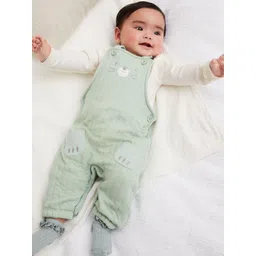 mothercare Unisex Embroidered Pure Cotton Dungarees With Bodysuit-picture-50