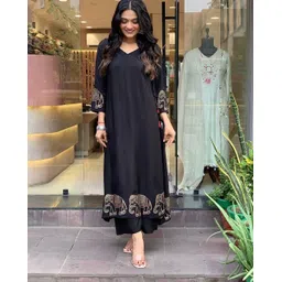 moti creation Women Viscose Rayon Kurta Pant Set-picture-15