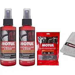 Motul Leather Clean & Shine Combo 100ml Bottle nos 2 With Premium Microfiber Cloth Combo-picture-26
