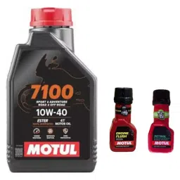Motul 10W-40 4T Engine Oil with Flush Combo 1 L for 4 Stroke Engine Bike, 7100-picture-34