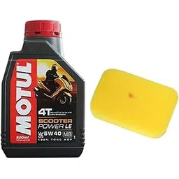 MOTUL SCOOTER POWER LE 5W40 AND AIR FOAM FILTER FOR ACTIVA Combo-image-9