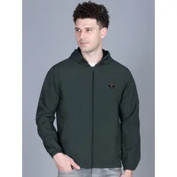 MOUNTAIN COLOURS Men Hooded Solid Windcheater Bomber Jacket-picture-37