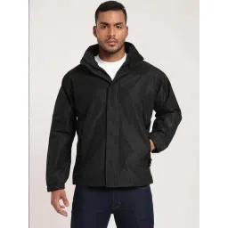 Mountmiller Black Full Sleeve Hooded Neck AirShell Ripstop Water-Repellent Wind Jacket-picture-22