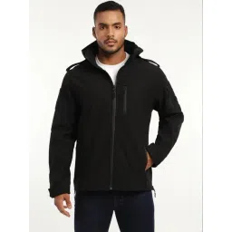 Mountmiller Black Full Sleeve Hooded Neck Falcon X9 Ripstop Lycra Jacket-picture-20