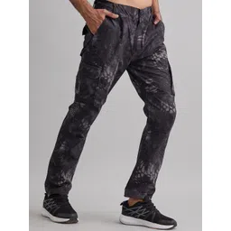 MOUNTMILLER Men Abstract Printed Regular Fit Mid-Rise Cargos Trousers-picture-12