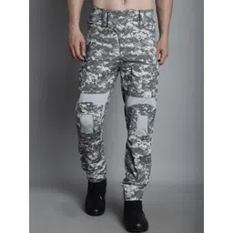 MOUNTMILLER Men Abstract Printed Regular Fit Mid-Rise Cargos Trousers-picture-19