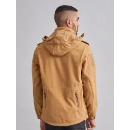 MOUNTMILLER Men's Solid 12 Zipper Softshell Ripstop Tactical Hooded Jacket image 2