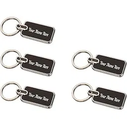 moxter Personalized Premium Metal Key Chain With Name Engraved, Ideal For Gifting On Any Special Occasion (Pack Of 5, Black)-picture-39