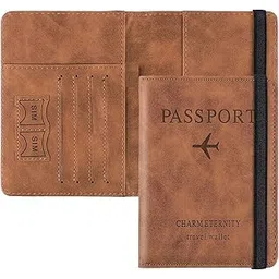 moxtiza Passport Holder Cover Travel Wallet Organizer, Passport Case with PU Leather Travel Document Holder for Men & Women Travel Accessories (Brown)-picture-22