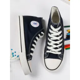 MOZAFIA Men Canvas Lace-up Casual High Top Sneakers-picture-26