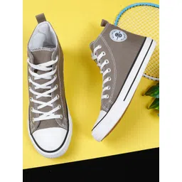 MOZAFIA Men Lightweight Comfort Insole Contrast Sole Canvas Mid-Top Lace-Ups Sneakers-picture-29