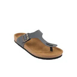 Mozafia Men's Grey T-Strap Sandals-picture-41