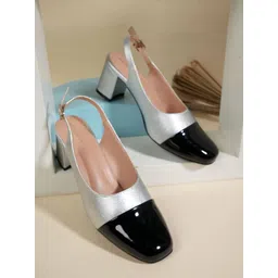 MOZAFIA Women Colourblocked Block Heels Pumps With Buckles-picture-20