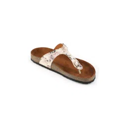 MOZAFIA Women Cream Flower Printed Sandals-picture-15