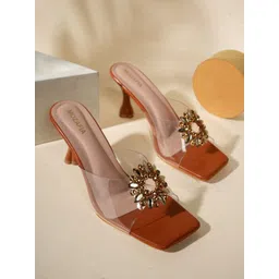 MOZAFIA Women Embellished Kitten Heel Sandals-picture-27