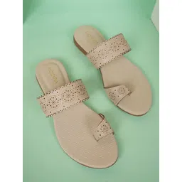 MOZAFIA Women Printed One Toe Flats with Laser Cuts-picture-20