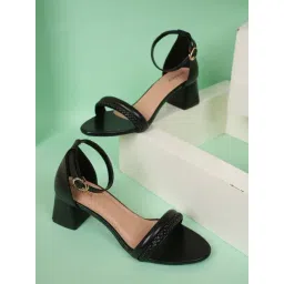 Mozafia Women's Black Ankle Strap Sandals-picture-38