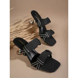 Mozafia Women's Black Casual Sandals-picture-19